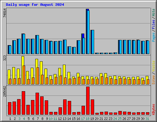 Daily usage for August 2024