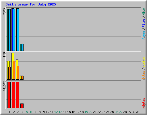 Daily usage for July 2025