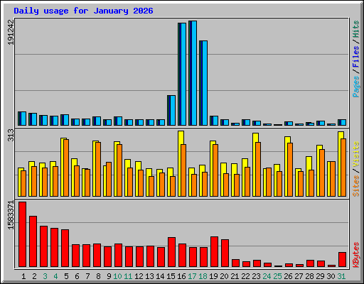 Daily usage for January 2026