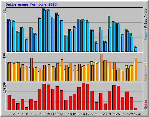 Daily usage for June 2026