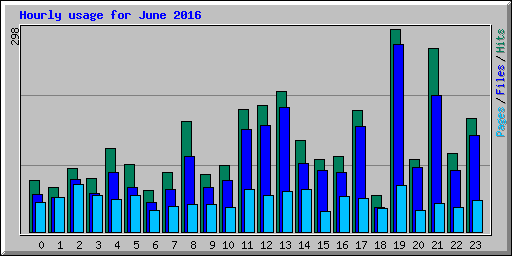 Hourly usage for June 2016