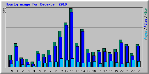 Hourly usage for December 2016