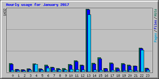Hourly usage for January 2017