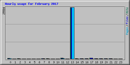 Hourly usage for February 2017