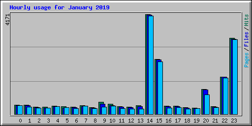 Hourly usage for January 2019