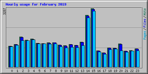 Hourly usage for February 2019