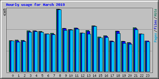 Hourly usage for March 2019