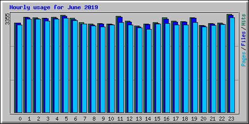 Hourly usage for June 2019
