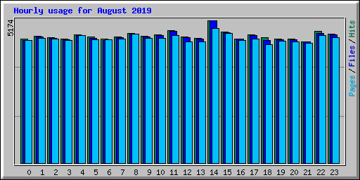 Hourly usage for August 2019