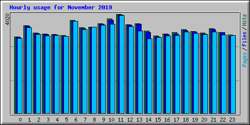 Hourly usage for November 2019
