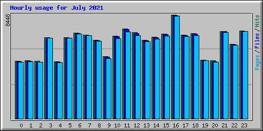 Hourly usage for July 2021