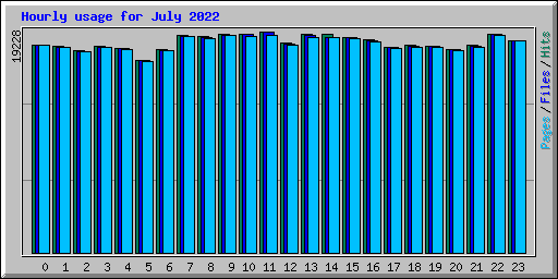 Hourly usage for July 2022