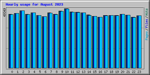 Hourly usage for August 2023