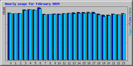 Hourly usage for February 2025