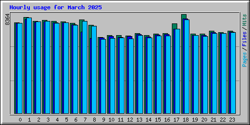 Hourly usage for March 2025