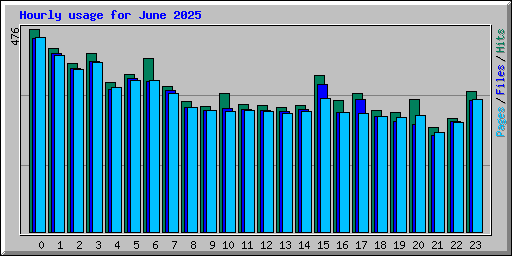 Hourly usage for June 2025