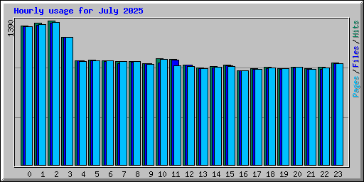 Hourly usage for July 2025